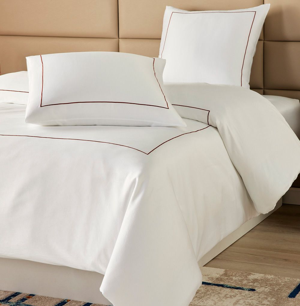 Housse de couette et taie d'oreiller 100% Coton 57 fils Casta : Taille