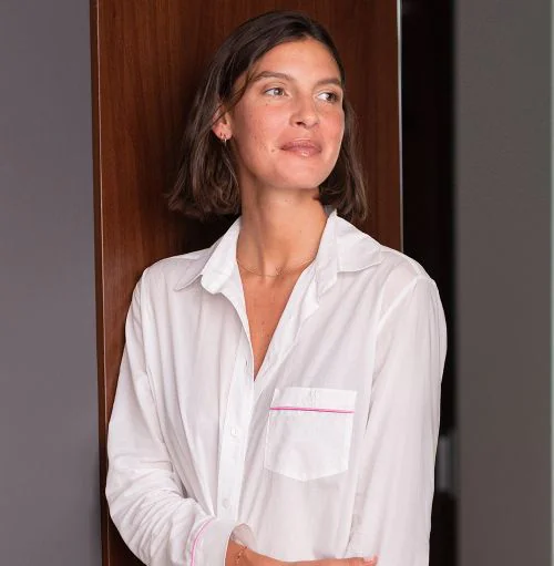 Pyjama-Set mit rosa Paspel